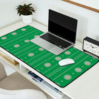 Daisy Stripes Green and Pink Pattern Desk Mat Gallery Image 2