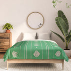 Daisy Stripes Green and Pink Pattern Comforter Gallery Image 3