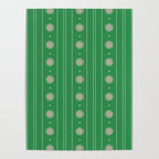 Daisy Stripes Green and Pink Pattern Poster Gallery Image 4