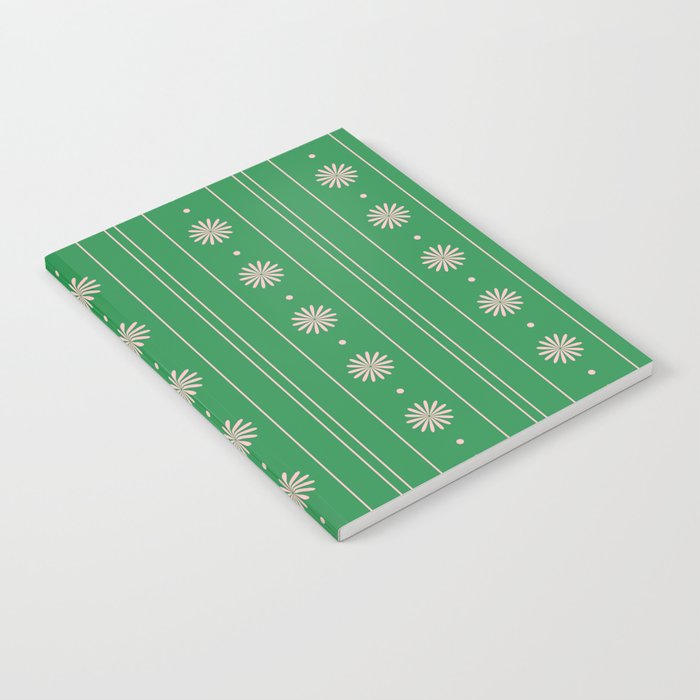 Daisy Stripes Green and Pink Pattern Notebook Gallery Image 2