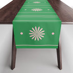 Daisy Stripes Green and Pink Pattern Table Runner Gallery Image 1