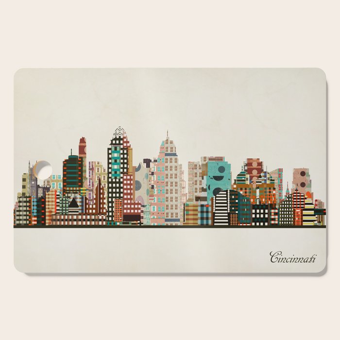cincinnati ohio skyline Cutting Board Gallery Image 1
