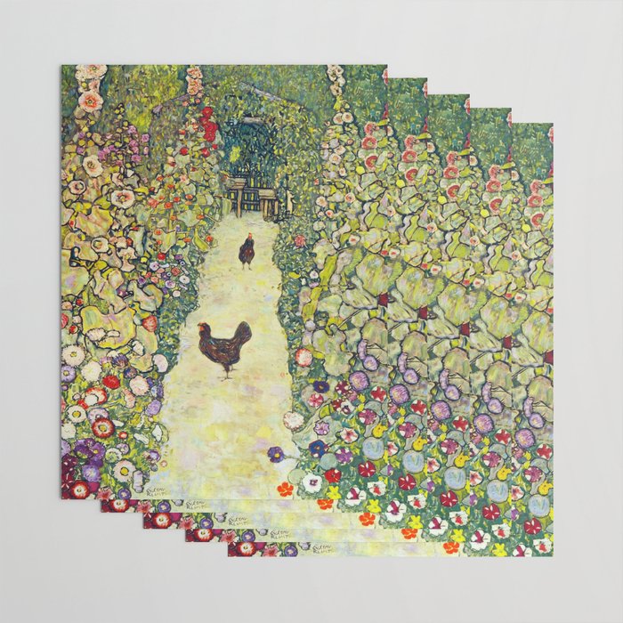 Gustav Klimt "Garden Path with Chickens" Wrapping Paper Gallery Image 3