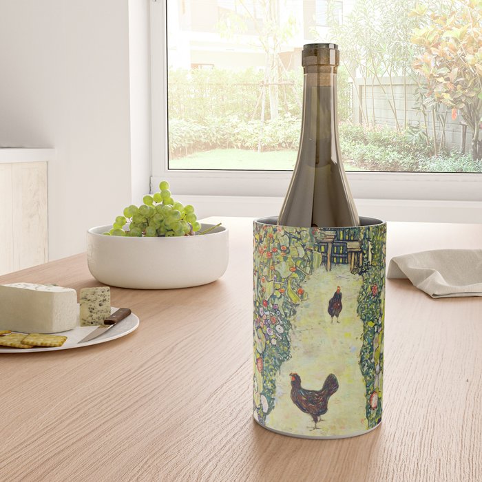 Gustav Klimt "Garden Path with Chickens" Wine Chiller Gallery Image 4