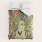 Gustav Klimt "Garden Path with Chickens" Comforter Gallery Image 6