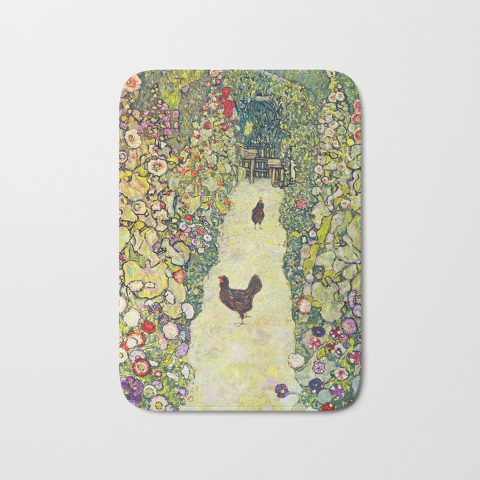 Gustav Klimt "Garden Path with Chickens" Bath Mat Gallery Image 1