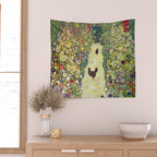 Gustav Klimt "Garden Path with Chickens" Wall Tapestry Gallery Image 2