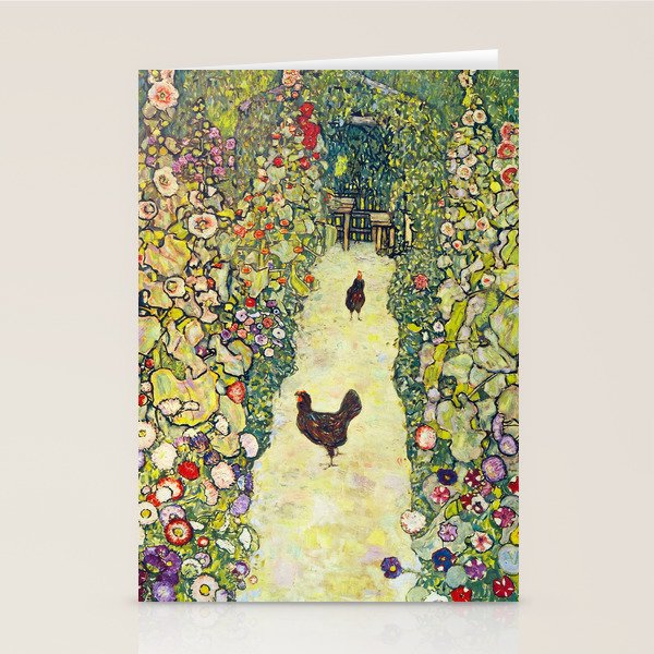 Gustav Klimt "Garden Path with Chickens" Stationery Card Gallery Image 2