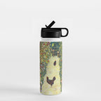 Gustav Klimt "Garden Path with Chickens" Water Bottle Gallery Image 1