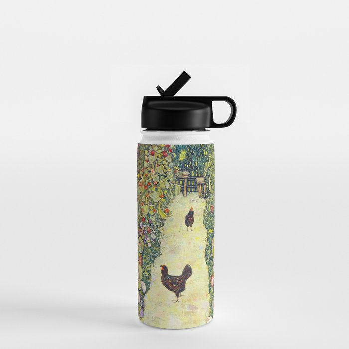 Gustav Klimt "Garden Path with Chickens" Water Bottle Gallery Image 1