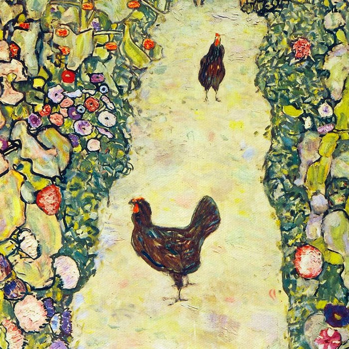 Gustav Klimt "Garden Path with Chickens" Coffee Mug Gallery Image 2