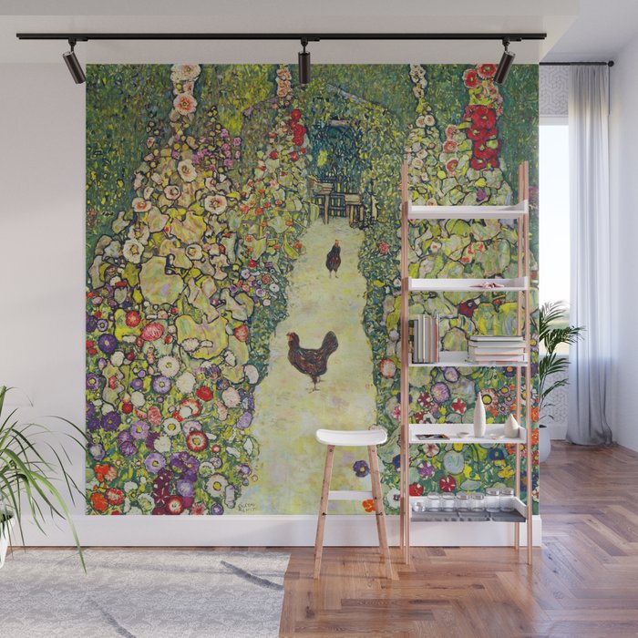 Gustav Klimt "Garden Path with Chickens" Wall Mural Gallery Image 1