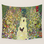 Gustav Klimt "Garden Path with Chickens" Wall Tapestry Gallery Image 4
