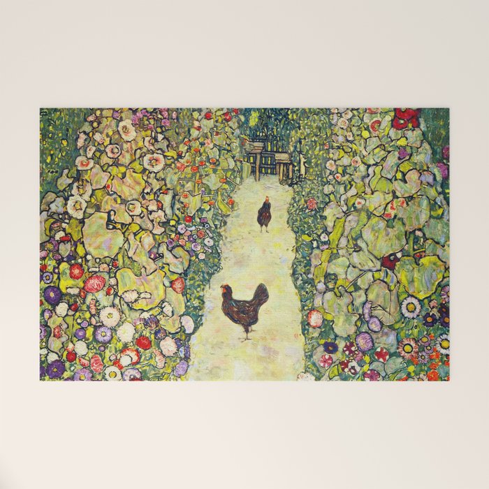 Gustav Klimt "Garden Path with Chickens" Welcome Mat Gallery Image 1