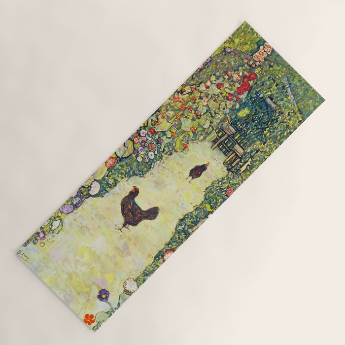 Gustav Klimt "Garden Path with Chickens" Yoga Mat Gallery Image 1