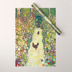 Gustav Klimt "Garden Path with Chickens" Wrapping Paper Gallery Image 1