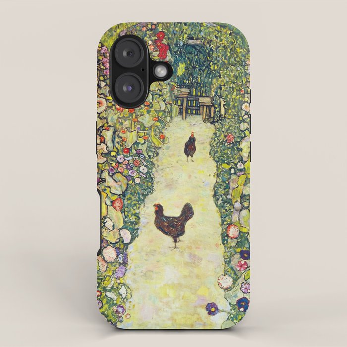 Gustav Klimt "Garden Path with Chickens" iPhone Case Gallery Image 1
