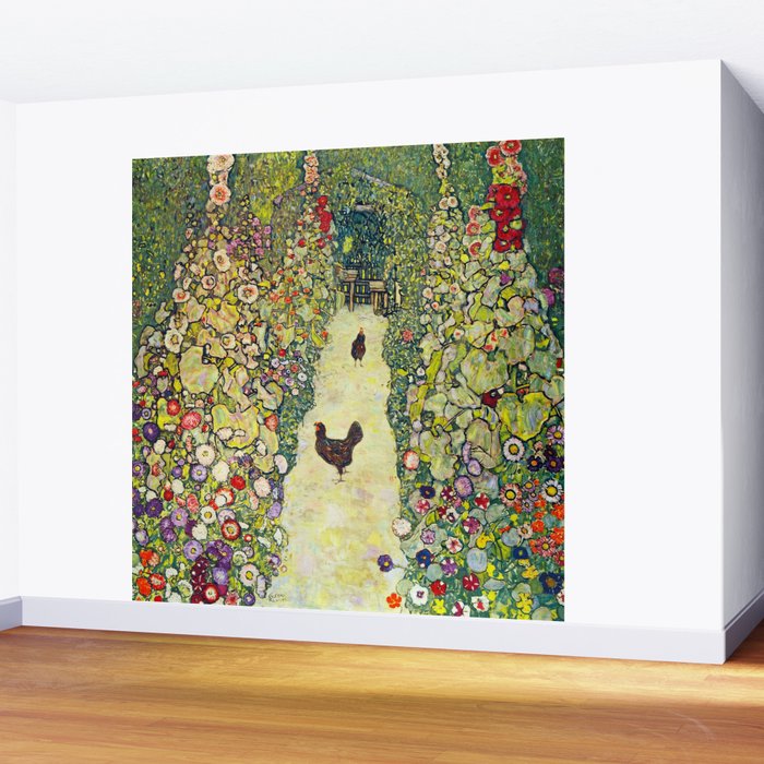 Gustav Klimt "Garden Path with Chickens" Wall Mural Gallery Image 2