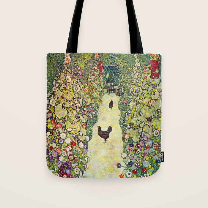 Gustav Klimt "Garden Path with Chickens" Tote Bag Gallery Image 1