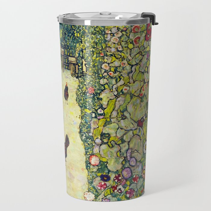 Gustav Klimt "Garden Path with Chickens" Travel Mug Gallery Image 2