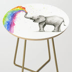 Baby Elephant Spraying Rainbow Side Table Gallery Image 2