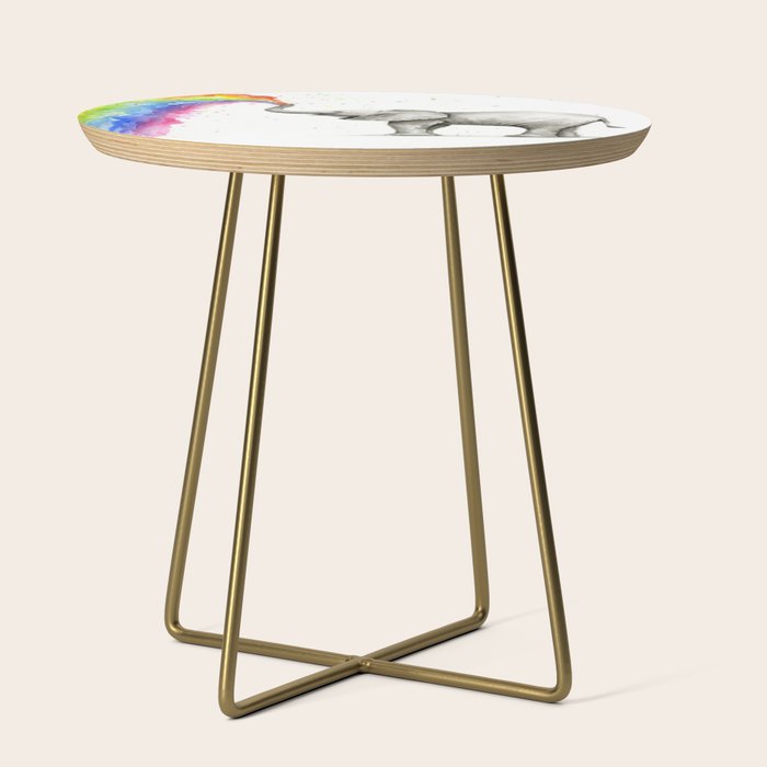 Baby Elephant Spraying Rainbow Side Table Gallery Image 1