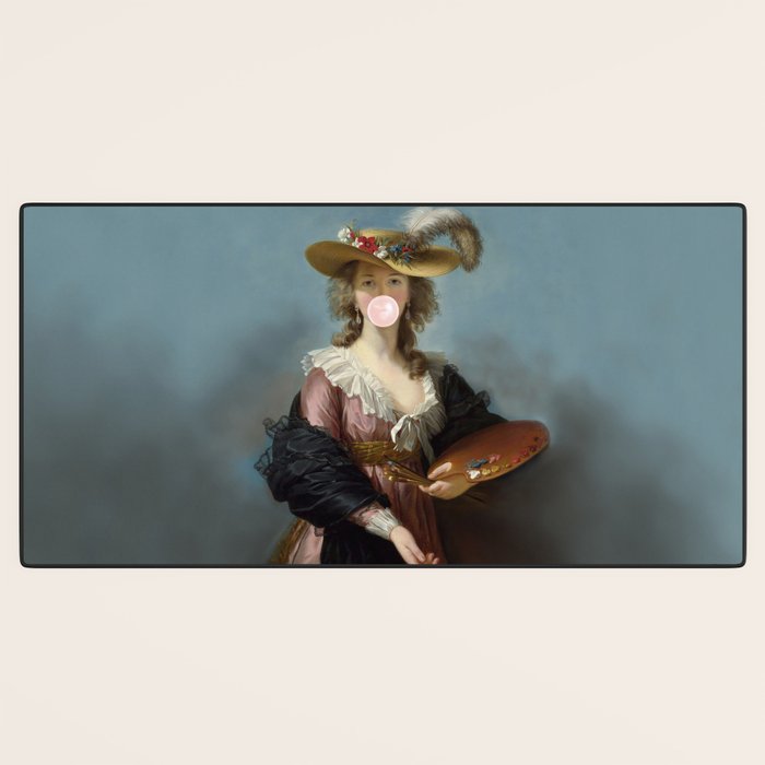 Bubble Gum Diva in a Straw Hat Desk Mat Gallery Image 3