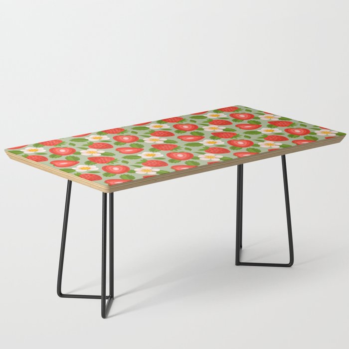 Strawberry Pattern on Mint Green Coffee Table Gallery Image 1
