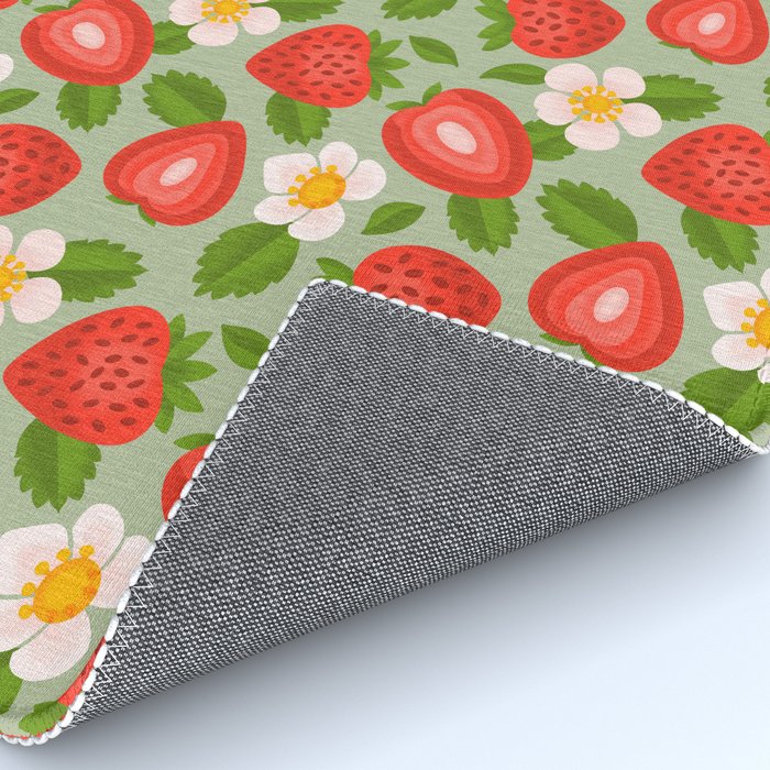 Strawberry Pattern on Mint Green Rug Gallery Image 4