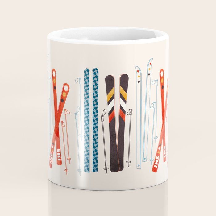 Retro Ski Illustration Coffee Mug Gallery Image 4