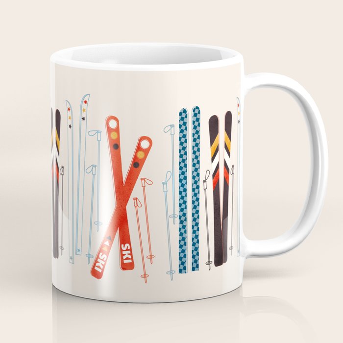 Retro Ski Illustration Coffee Mug Gallery Image 1