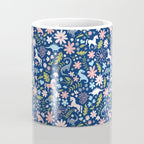 Dinosaur + Unicorn on Royal Blue Coffee Mug Gallery Image 4