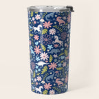 Dinosaur + Unicorn on Royal Blue Travel Mug Gallery Image 2