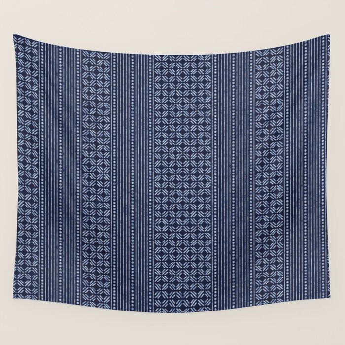 Thai Indigo Batik 3 Wall Tapestry Gallery Image 4