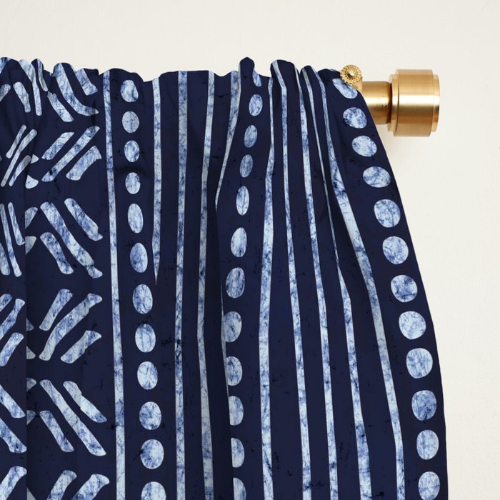 Thai Indigo Batik 3 Window Curtain Gallery Image 2