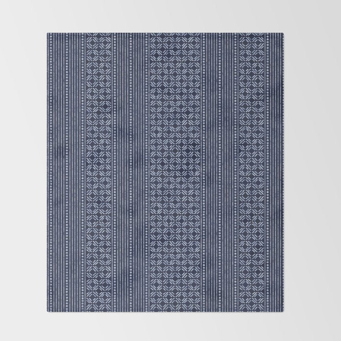 Thai Indigo Batik 3 Throw Blanket Gallery Image 2