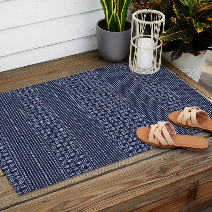 Thai Indigo Batik 3 Outdoor Rug Gallery Image 2