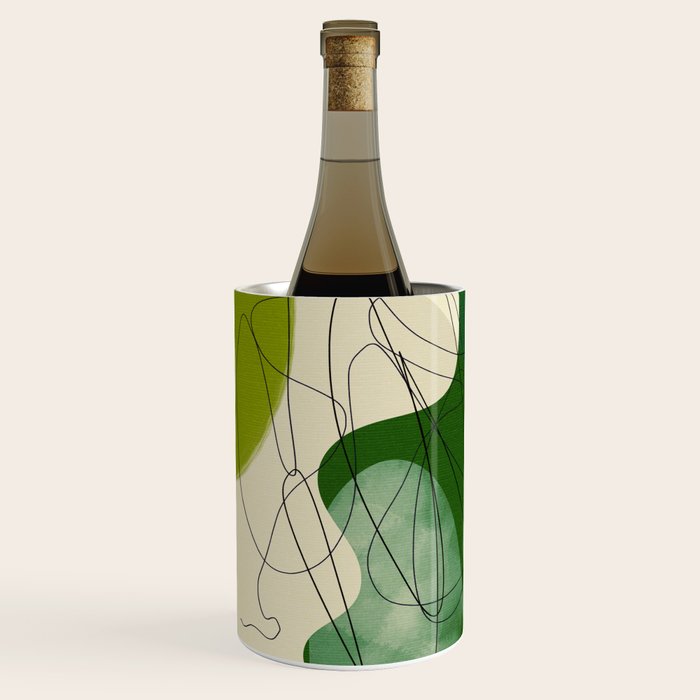 relations in green boho lines & shapes Wine Chiller Gallery Image 3