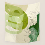 relations in green boho lines & shapes Wall Tapestry Gallery Image 4