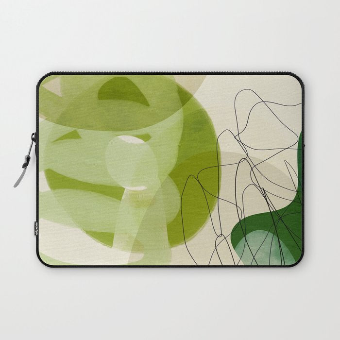 relations in green boho lines & shapes Laptop Sleeve Gallery Image 1