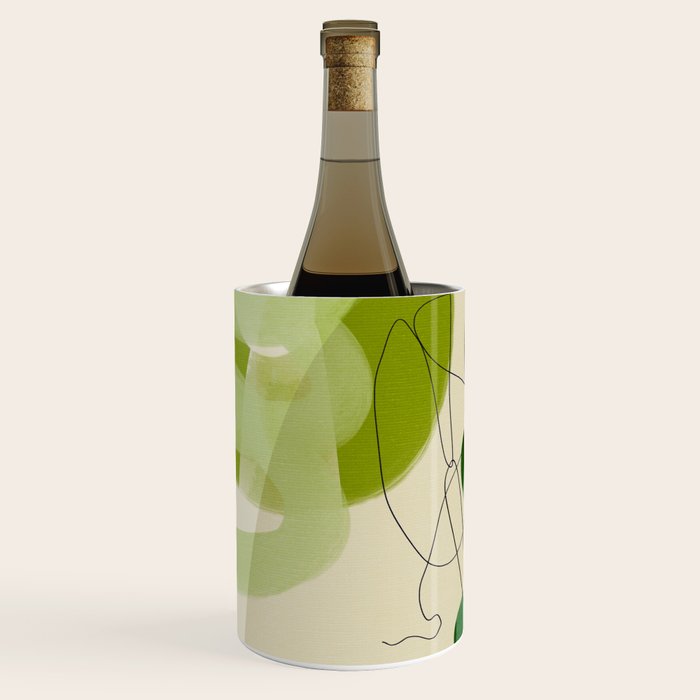 relations in green boho lines & shapes Wine Chiller Gallery Image 1