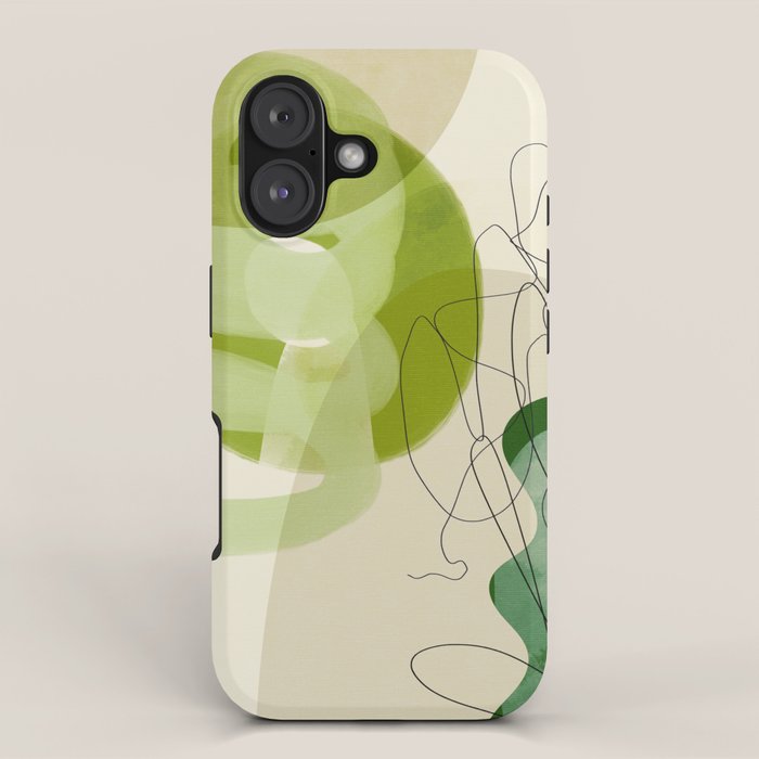 relations in green boho lines & shapes iPhone Case Gallery Image 1