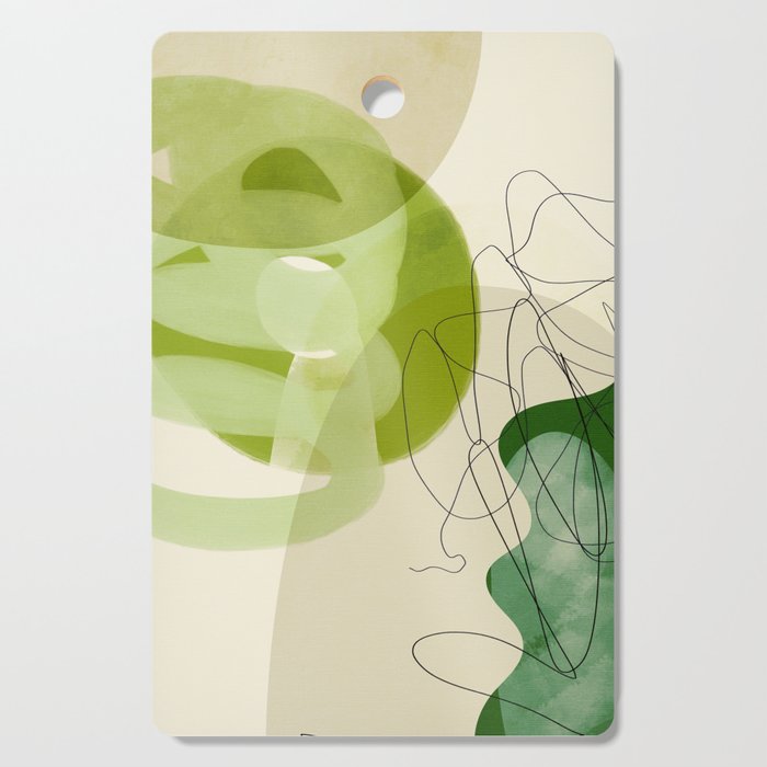 relations in green boho lines & shapes Cutting Board Gallery Image 1