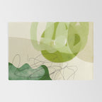 relations in green boho lines & shapes Rug Gallery Image 2