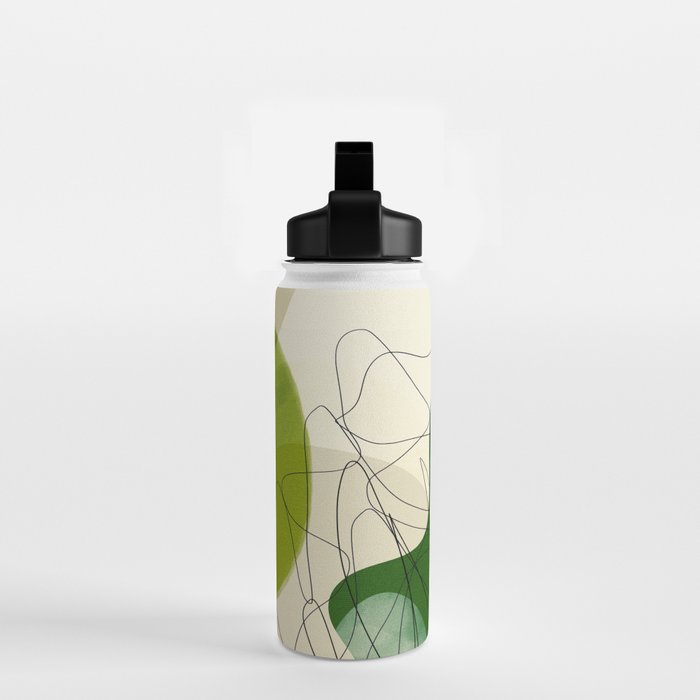 relations in green boho lines & shapes Water Bottle Gallery Image 2