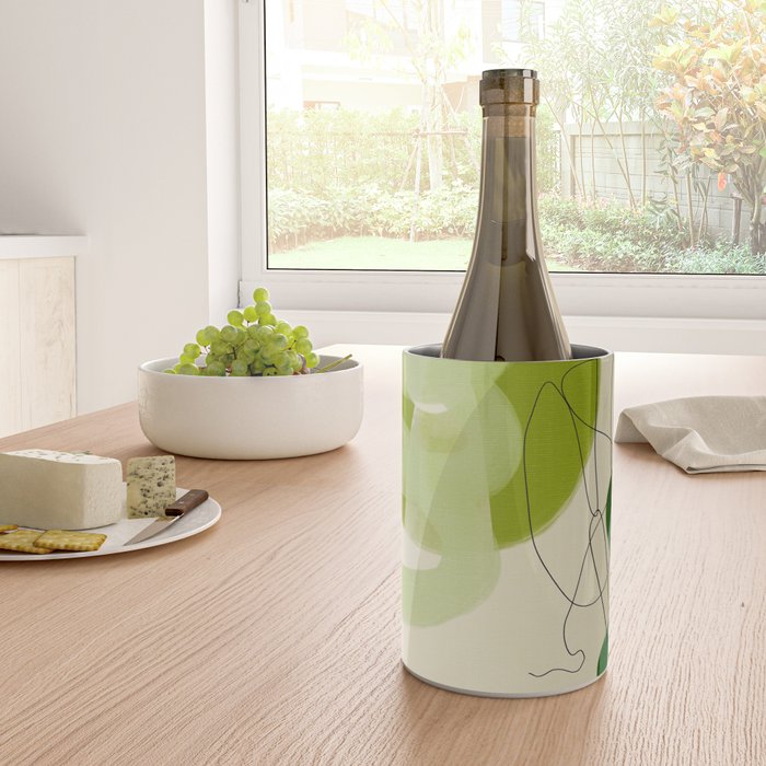 relations in green boho lines & shapes Wine Chiller Gallery Image 4
