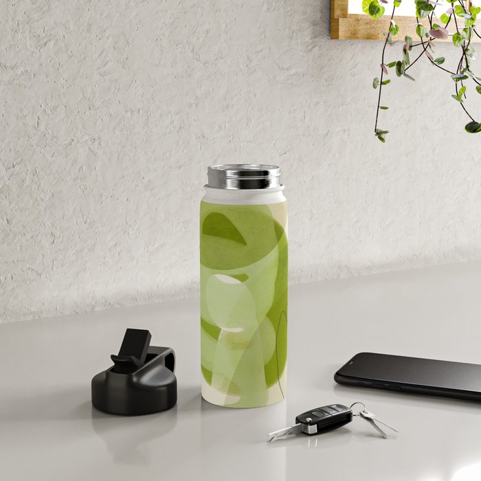 relations in green boho lines & shapes Water Bottle Gallery Image 4