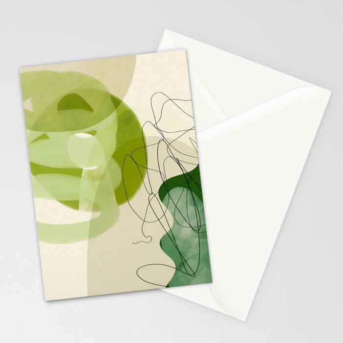 relations in green boho lines & shapes Stationery Card Gallery Image 2