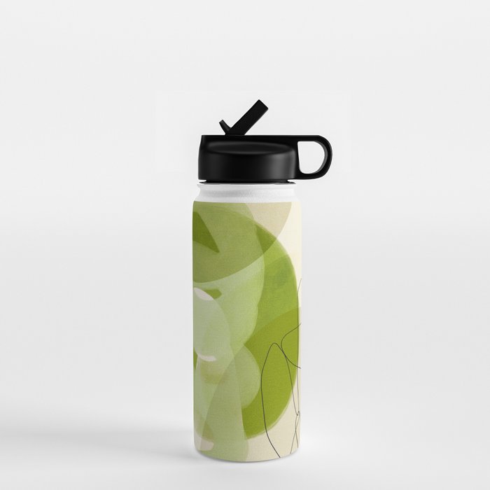 relations in green boho lines & shapes Water Bottle Gallery Image 1