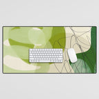 relations in green boho lines & shapes Desk Mat Gallery Image 1